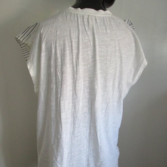 Joie 100% cotton white dramatic ruffle front tunic top - Picture 5 of 7